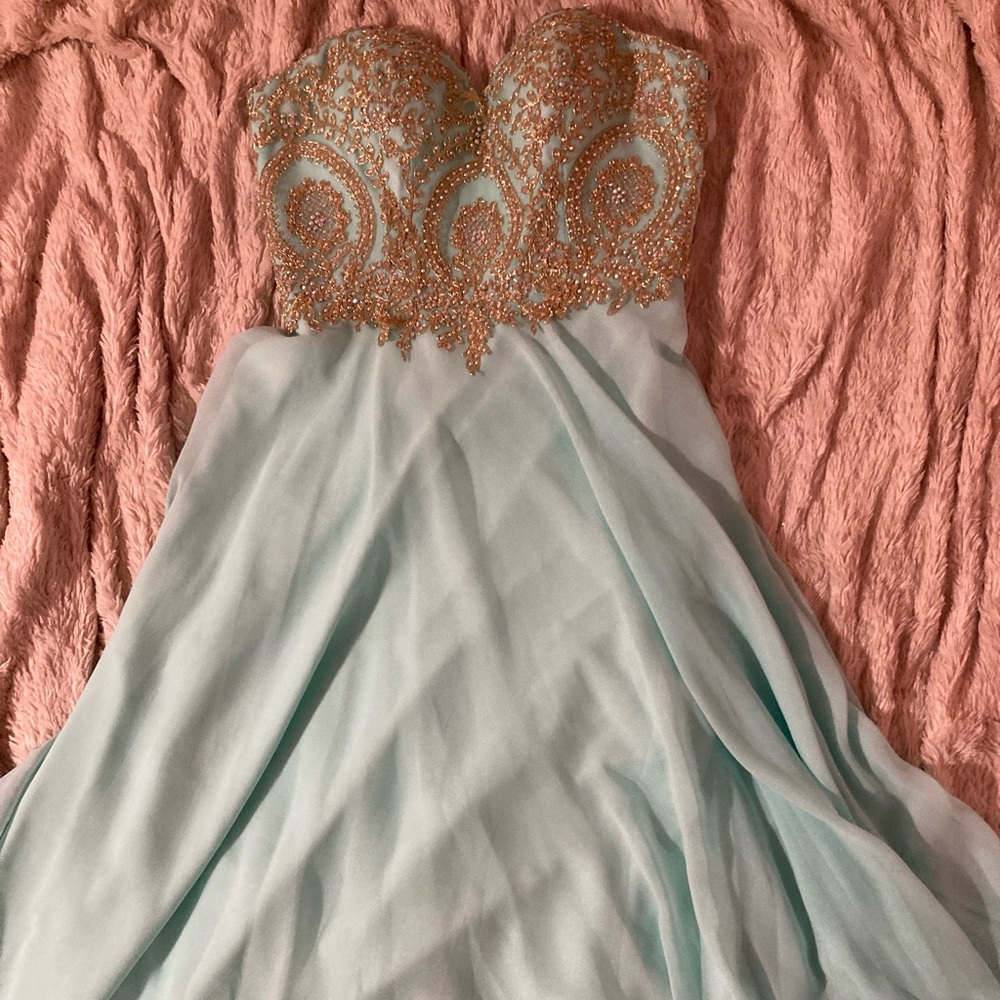 CLARISSE mint green & gold Dress Size 5/6